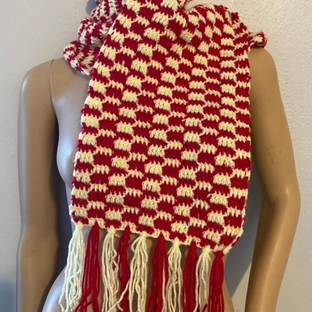 Handmade crochet scarf 52" length